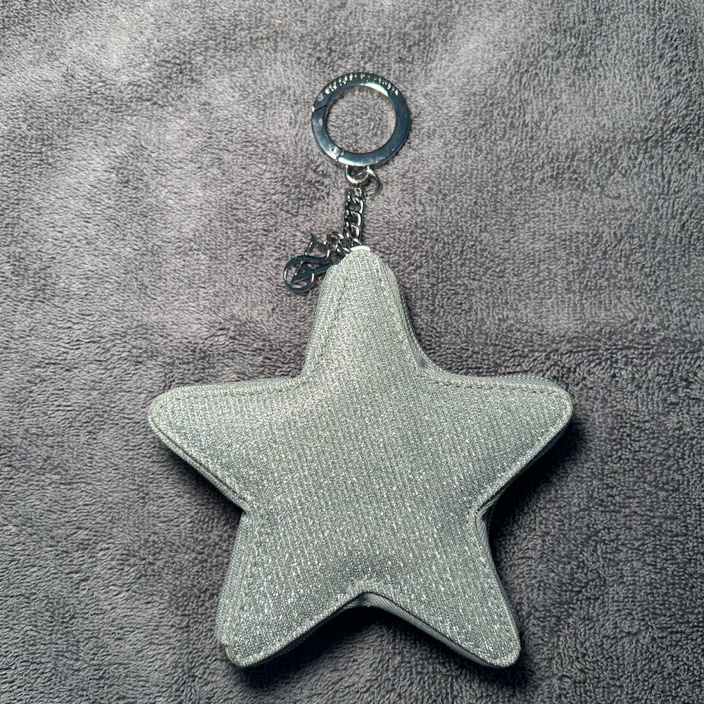 Victoria's Secret Silver Star Coin Purse Keychain